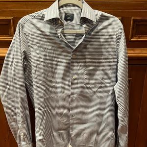 Mens Arrow dress shirt. Blue and white check. Size 32/33 14-14.5